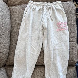 White fox not a dream grey marled sweat pants